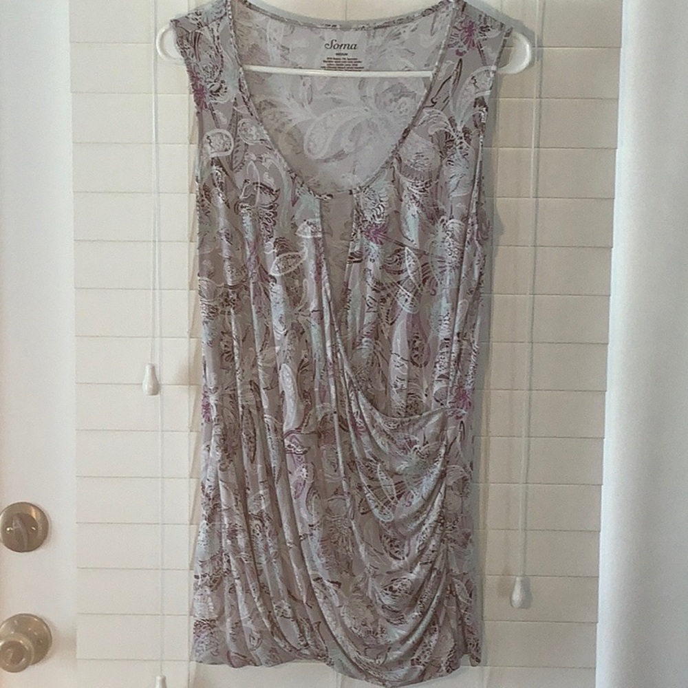 Soma Paisley Size Medium Tunic Sleeveless Top